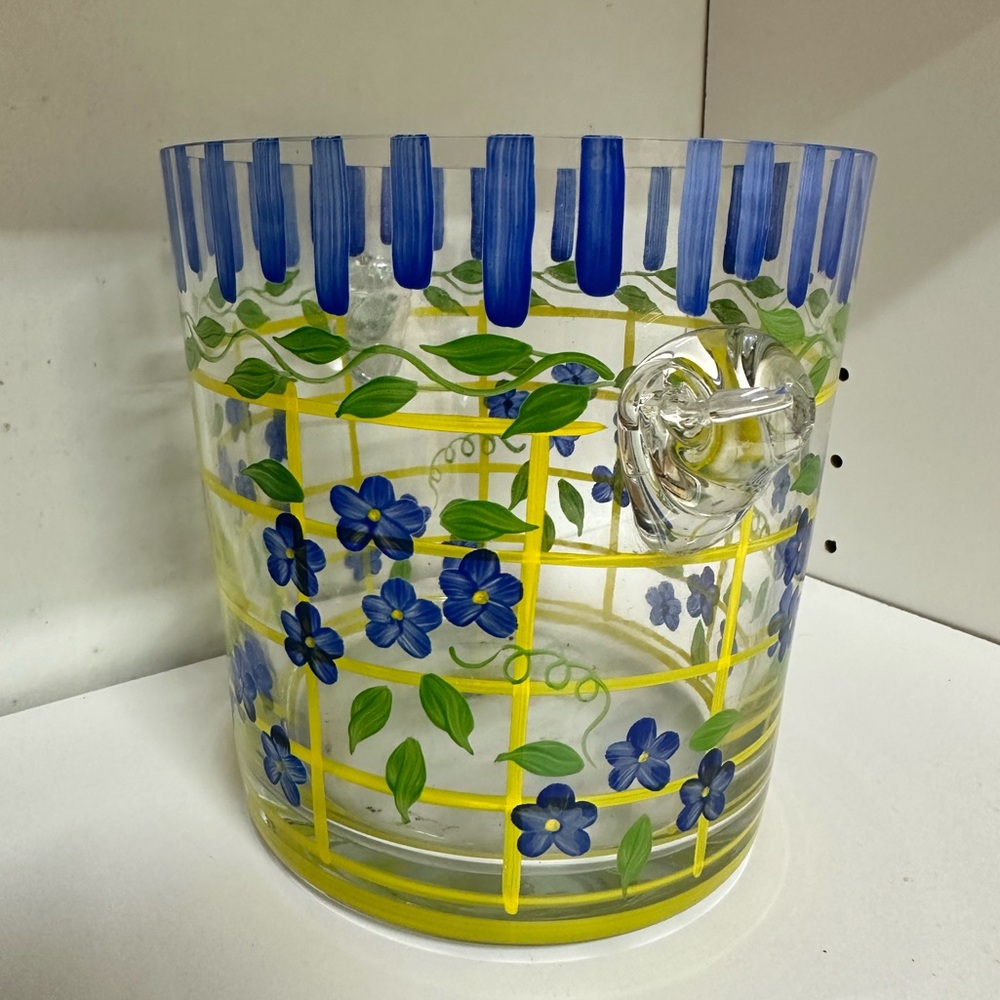 Romanian Hand painted floral Ice bucket